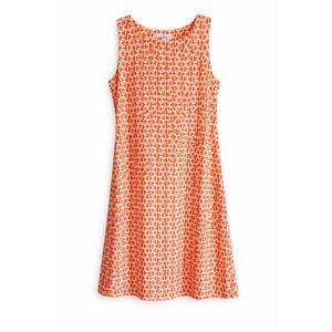 Jude Connally Sleeveless Pull-On Dress XS Orange White Print